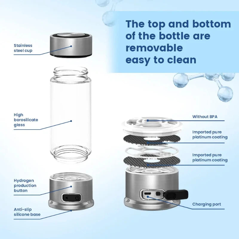 hydrogen-water-bottle-HydroGo-420 - Silver